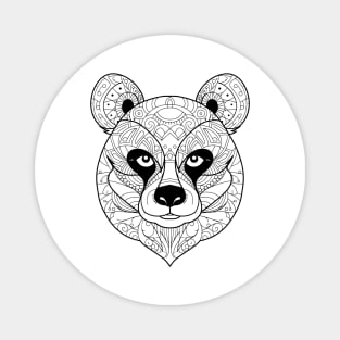 Abstract Panda Essence: Intricate Line Art Interpretation Magnet